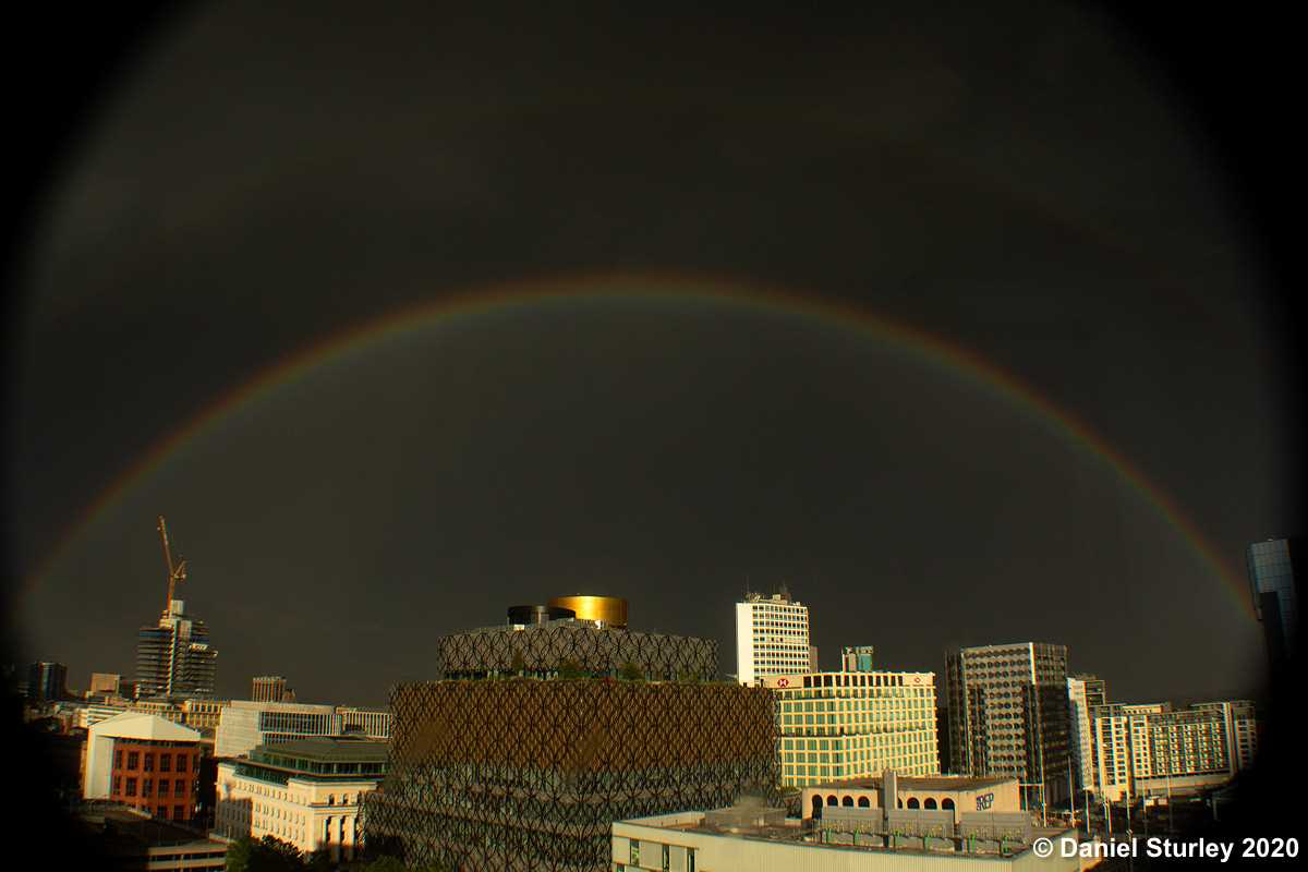 Birmingham, Perfect Rainbow over the City Centre - 13th June 2020 